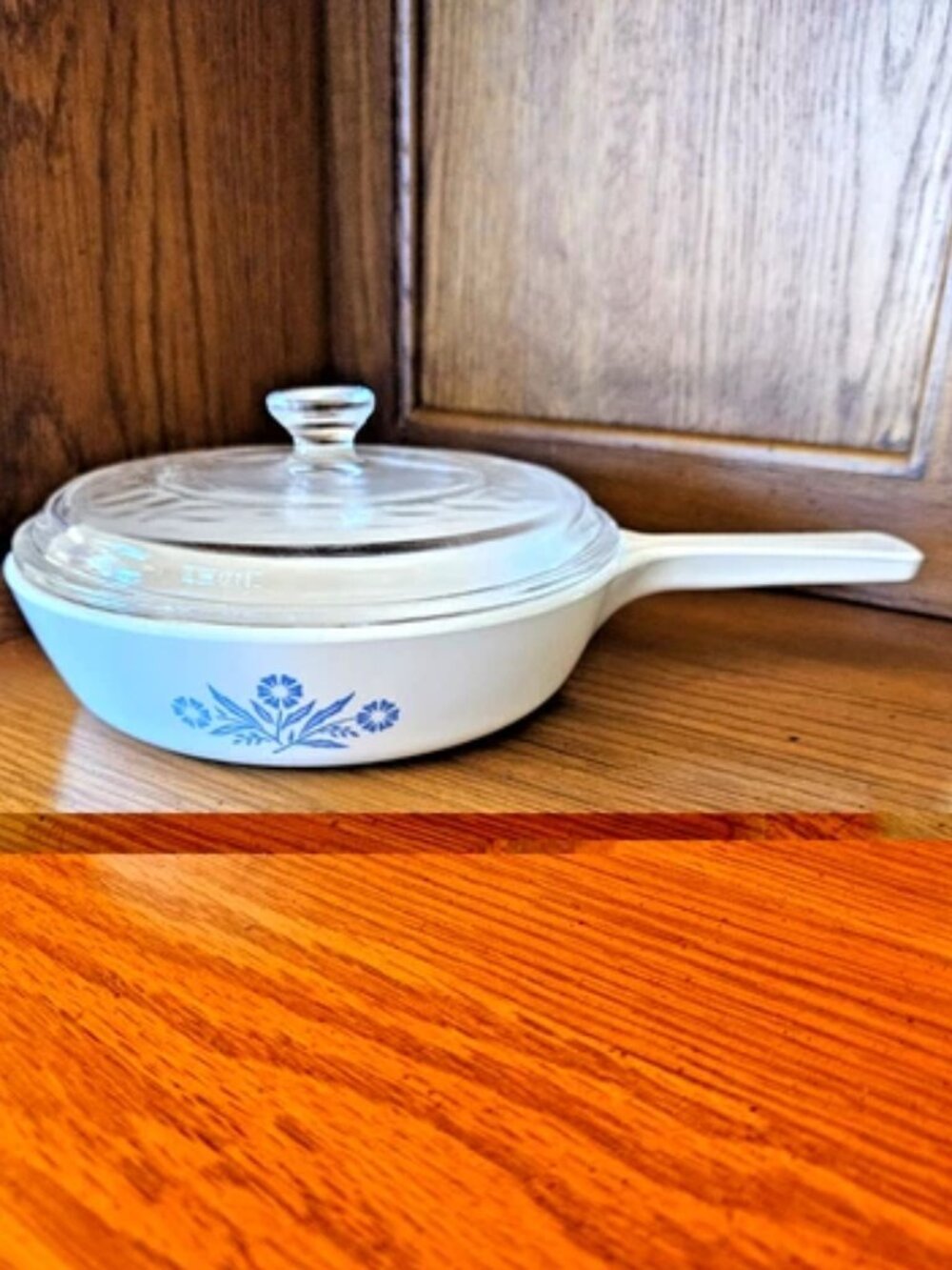 Vintage Corning Ware P-83-B Blue Cornflower 6.5" Skillet w Pyrex P-83-C Lid MINT